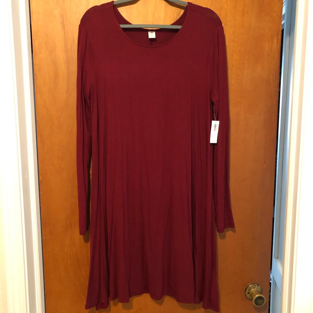 Burgundy Long Sleeve Dress